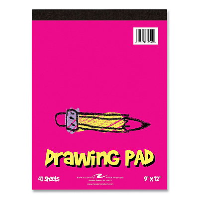 Roaring Spring Kids Drawing Pad, 40 White 9 x 12 Sheets, 12/Carton (ROA52505CS)