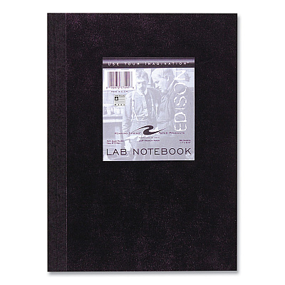 Roaring Spring Lab and Science Black Notebook, Quad Rule (5 sq/in), Black Cover, (60) 11 x 8.5 Sheets, 24/Carton (ROA77591CS)