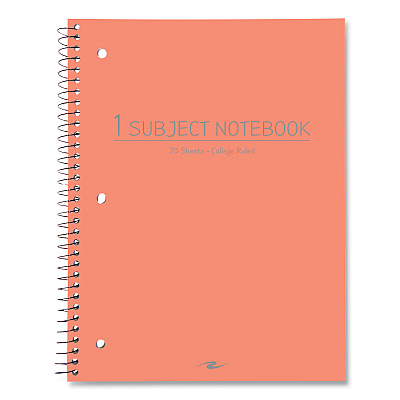 Roaring Spring Subject Wirebound Promo Notebook, 1-Subject, Med/College Rule, Assorted Cover, (70) 10.5 x 8 Sheets, 24/Carton (ROA10034CS)