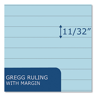 Roaring Spring EnviroShades Steno Pad, Gregg Rule, White Cover, 80 Blue 6 x 9 Sheets, 24 Pads/Carton (ROA12284CS)