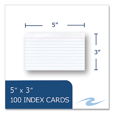 Roaring Spring Environotes Recycled Index Cards, Narrow Rule, 3 x 5 White, 100 Cards, 36/Carton (ROA74824CS)