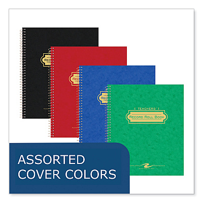Roaring Spring Teacher's Record and Roll Book, 11 x 8.5, Randomly Assorted Cover Colors, 24/Carton (ROA72900CS)