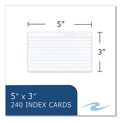Roaring Spring Trayed Index Cards, Narrow Rule, 3 x 5, 240 Cards/Tray, 36/Carton (ROA28031CS)