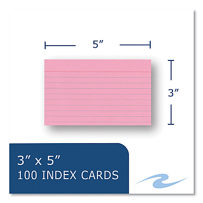 Roaring Spring Colored Index Cards, 3 x 5, Assorted Colors, 100/Pack, 36 Packs/Carton (ROA83369CS)