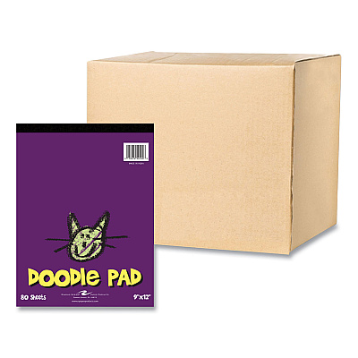 Roaring Spring Kids Doodle Pad, 80 White 9 x 12 Sheets, 12/Carton (ROA50100CS)