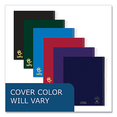 Roaring Spring Lefty Notebook, 3-Subject, Medium/College Rule, Assorted Cover Color, (120) 11 x 9 Sheet, 24/Carton (ROA13506CS)