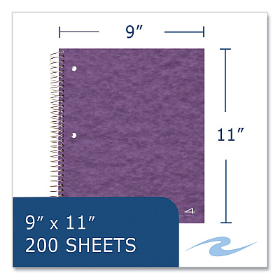 Roaring Spring Subject Wirebound Notebook, 4-Subject, Medium/College Rule, Randomly Assorted Cover, (200) 11 x 9 Sheets, 12/Carton (ROA11376CS)