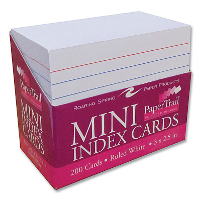 Roaring Spring Trayed Index Cards, Narrow Ruled, 3 x 2.5, 200/Tray, 36/Carton (ROA28041CS)