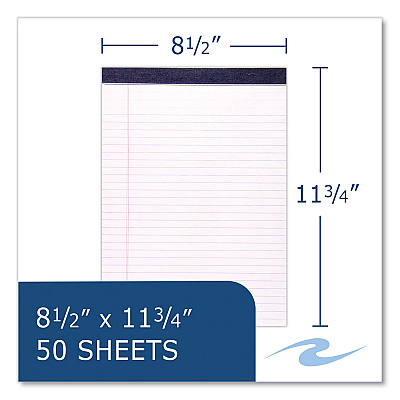 Roaring Spring Legal Pad, 50 White 8.5 x 11 Sheets, 72/Carton (ROA74754CS)