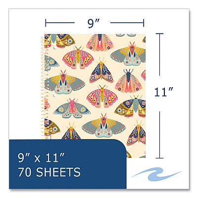 Roaring Spring Studio Series Notebook, 1-Subject, College Rule, Assorted Covers Set 1, (70) 11 x 9 Sheets, 24/Carton (ROA11321CS)