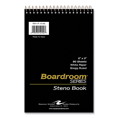 Roaring Spring Boardroom Series Steno Pad, Gregg Rule, Brown Cover, 80 White 6 x 9 Sheets, 72 Pads/Carton (ROA12102CS)