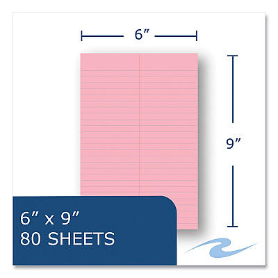 Roaring Spring EnviroShades Steno Pad, Gregg Rule, White Cover, 80 Pink 6 x 9 Sheets, 24 Pads/Carton (ROA12254CS)