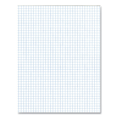 Roaring Spring Gummed Pad, 4 sq/in Quadrille Rule, 50 White 8.5 x 11 Sheets, 72/Carton (ROA95160CS)