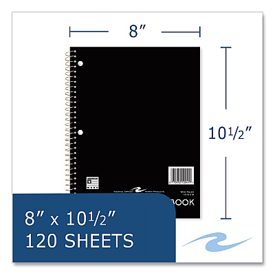 Roaring Spring Subject Wirebound Promo Notebook, 3-Subject, Wide/Legal Rule, Asstorted Cover, (120) 10.5 x 8 Sheets, 24/Carton (ROA10041CS)