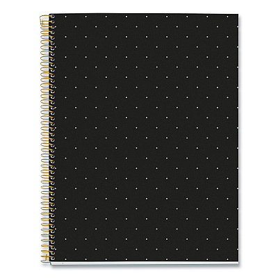 Roaring Spring MR M Fashion Notebook, 4-Subject, Medium/College Rule, Black Dots Cover, (120) 11 x 8.5 Sheets, 5/Carton (ROA48293CS)