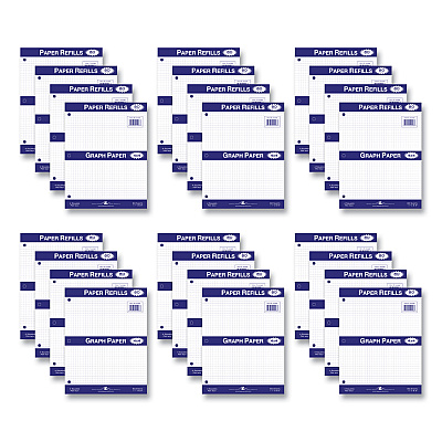 Roaring Spring Graph Filler Paper, 3-Hole, 8.5 x 11, Quadrille: 4 sq/in, 80 Sheets/Pack, 24 Packs/Carton (ROA20096CS)