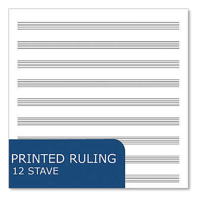 Roaring Spring Music Filler Paper, 3-Hole Punched, 8.5 x 11, Music Transcription Format, 20 Sheets/Pack, 24 Packs/Carton (ROA20177CS)