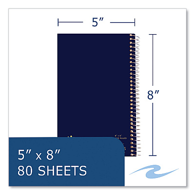 Roaring Spring Lefty Notebook, 1-Subject, Medium/College Rule, Randomly Assorted Cover Color, (80) 8 x 5 Sheet, 24/Carton (ROA13507CS)