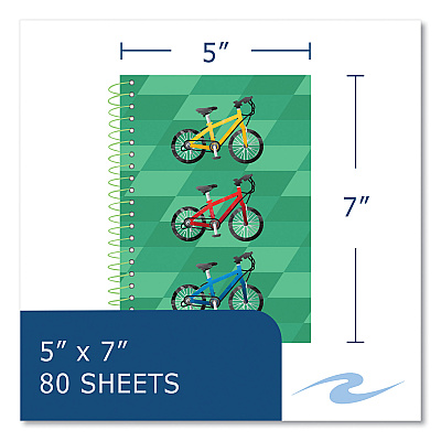 Roaring Spring Lifenotes Wirebound Notebook, 1 Subject, Medium/College Rule, Assorted Cover, (80) 7 x 5 Sheets, 24/Carton (ROA12511CS)