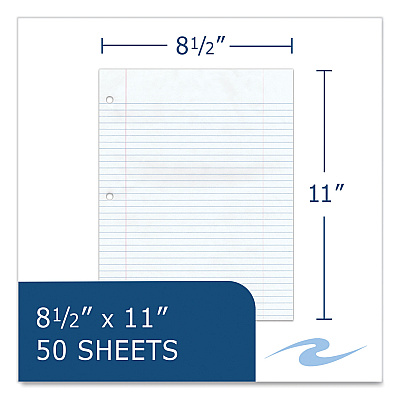 Roaring Spring Gummed Pad, Medium/College Rule, 50 White 8.5 x 11 Sheets, 36/Carton (ROA95139CS)