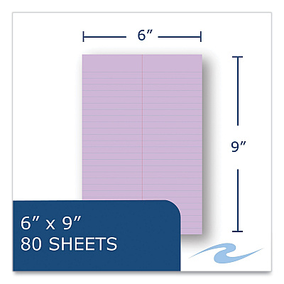 Roaring Spring EnviroShades Steno Pad, Gregg Rule, White Cover, 80 Orchid 6 x 9 Sheets, 24 Pads/Carton (ROA12264CS)