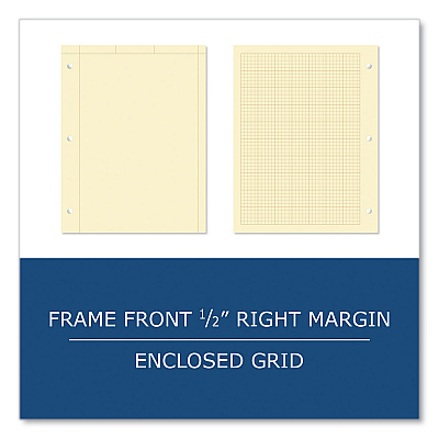 Roaring Spring Engineer Pad, Quadrille Rule (5 sq/in), 100 Buff 8.5 x 11 Sheets, 24/Carton (ROA95182CS)