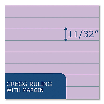 Roaring Spring EnviroShades Steno Pad, Gregg Rule, White Cover, 80 Orchid 6 x 9 Sheets, 24 Pads/Carton (ROA12264CS)