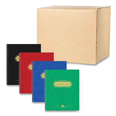 Roaring Spring Teacher's Record and Roll Book, 11 x 8.5, Randomly Assorted Cover Colors, 24/Carton (ROA72900CS)