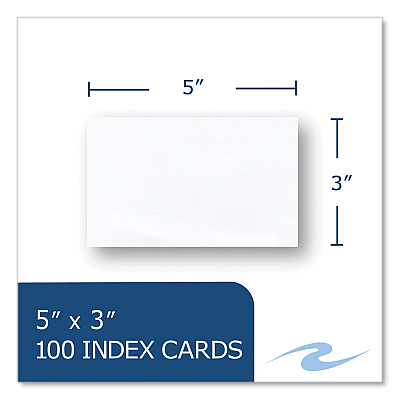 Roaring Spring White Index Cards, 3 x 5, 100 Cards, 36/Carton (ROA74814CS)
