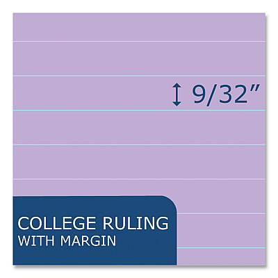 Roaring Spring WIDE Landscape Format Writing Pad, Medium/College Rule, 40 Assorted Colors 11 x 9.5 Sheets, 12/Carton (ROA74535CS)