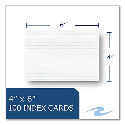 Roaring Spring White Index Cards, Narrow Ruled, 4 x 6, 100 Cards, 36/Carton (ROA74844CS)