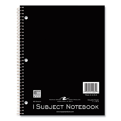 Roaring Spring Subject Wirebound Notebook, 1-Subject, Medium/College Rule, Assorted Cover, (80) 11 x 8.5 Sheets, 24/Carton (ROA11281CS)