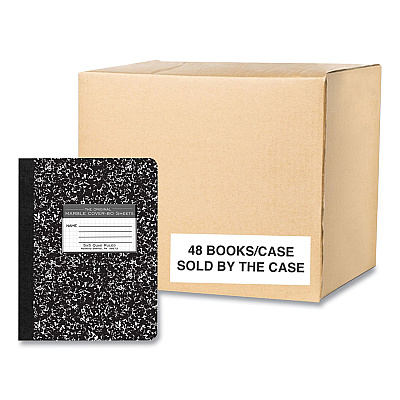 Roaring Spring Hardcover Composition Book, Quadrille 5 sq/in Rule, Black Marble Cover, (80) 9.75 x 7.5 Sheets, 48/Carton (ROA77227CS)