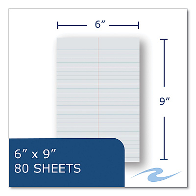 Roaring Spring EnviroShades Steno Pad, Gregg Rule, White Cover, 80 Assorted Color 6 x 9 Sheets, 24 Pads/Carton (ROA12354CS)