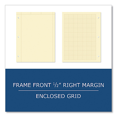 Roaring Spring Covered Engineering Pad, 5 sq/in Quadrille Rule, 80 Buff 8.5 x 11 Sheets, 24/Carton (ROA95370CS)