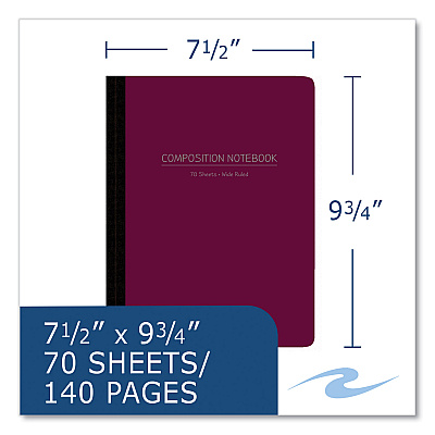 Roaring Spring Poly Flex Composition Notebook, Wide/Legal Rule, Randomly Assorted Cover, (70) 9.75 x 7.5 Sheets, 24/Carton (ROA77290CS)