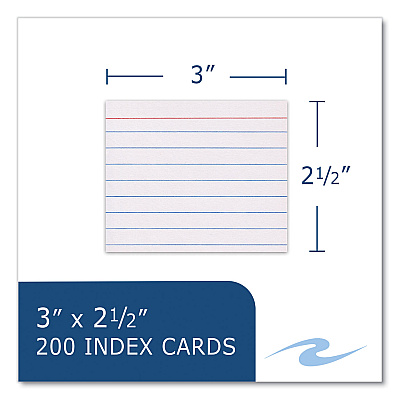 Roaring Spring Trayed Index Cards, Narrow Ruled, 3 x 2.5, 200/Tray, 36/Carton (ROA28041CS)