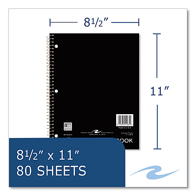 Roaring Spring Subject Wirebound Notebook, 1-Subject, Medium/College Rule, Assorted Cover, (80) 11 x 8.5 Sheets, 24/Carton (ROA11281CS)