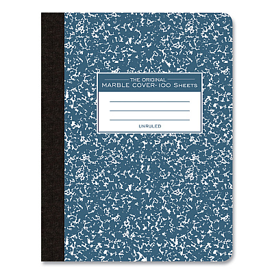 Roaring Spring Hardcover Marble Composition Book, Unruled, Blue Marble Cover, (100) 9.75 x 7.5 Sheets, 24/Carton (ROA77261CS)