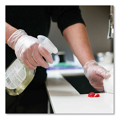 X3 by AMMEX Industrial Vinyl Gloves, Powder-Free, 3 mil, Small, Clear, 100/Box, 10 Boxes/Carton (AXCGPX342100)