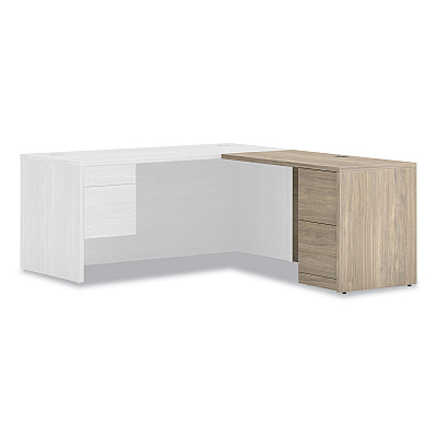 HON 10500 Series Return with Full-Height Pedestal, Right, 48" x 24" x 29.5", Kingswood Walnut (HON105905RLKI1)