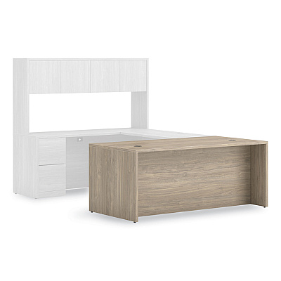 HON 10500 Series Single Full-Height Pedestal Desk, Right: Box/Box/File, 72" x 36" x 29.5", Kingswood Walnut (HON105895RLKI1)