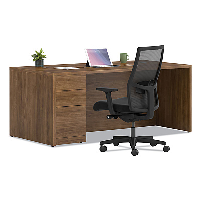HON 10500 Series "L" Workstation Single Pedestal Desk with Full-Height Pedestal, 72" x 36" x 29.5", Pinnacle (HON105896LPINC)