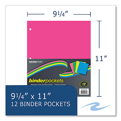 Roaring Spring Binder Pocket, 9 w x 11 h, Assorted Colors, 144/Carton (ROA50725CS)
