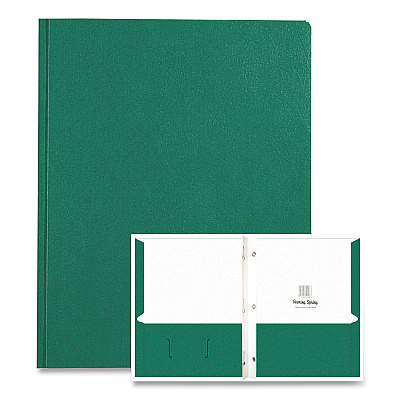 Roaring Spring Pocket Folder with 3 Fasteners, 0.5" Capacity, 11 x 8.5, Dark Green, 25/Box, 10 Boxes/Carton (ROA54129CS)