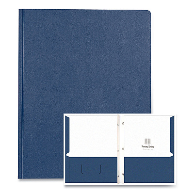 Roaring Spring Pocket Folder with 3 Fasteners, 0.5" Capacity, 11 x 8.5, Dark Blue, 25/Box, 10 Boxes/Carton (ROA54121CS)
