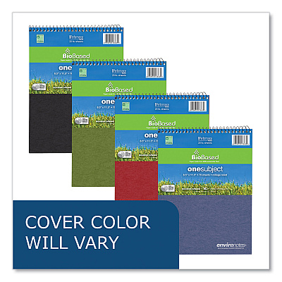 Roaring Spring Earthtones BioBased 1 Subject Notebook, Medium/College Rule, Assorted Covers, (70) 8.5 x 11.5 Sheets, 24/Carton (ROA13363CS)