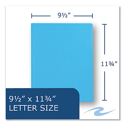 Roaring Spring Pocket Folder with 3 Fasteners, 0.5" Capacity, 11 x 8.5, Light Blue, 25/Box, 10 Boxes/Carton (ROA54127CS)