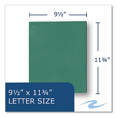 Roaring Spring Pocket Folder, 0.5" Capacity, 11 x 8.5, Green, 25/Box, 10 Boxes/Carton (ROA50122CS)