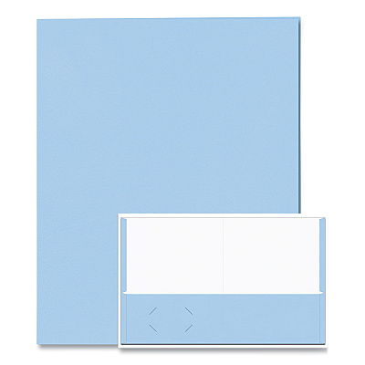 Roaring Spring Pocket Folder, 0.5" Capacity, 11 x 8.5, Light Blue, 25/Box, 10 Boxes/Carton (ROA50124CS)